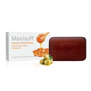 Maxisoft Almond Olive Honey Natural Handcrafted Bathing Bar 75 gm