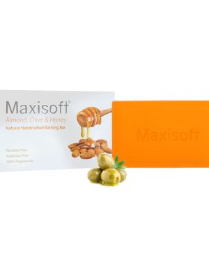 Maxisoft Almond Olive Honey Natural Handcrafted Bathing Bar 100 gm