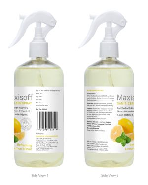 Maxisoft Hand Sanitizer Spray Refreshing Lemon & Mint 500 ml